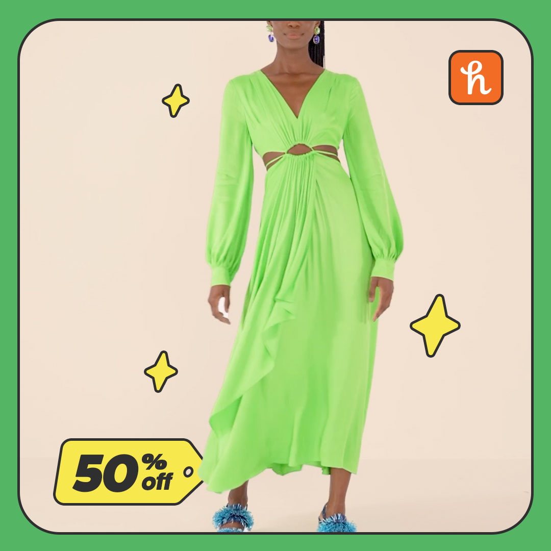 Farm Rio lime green cut out maxi dress