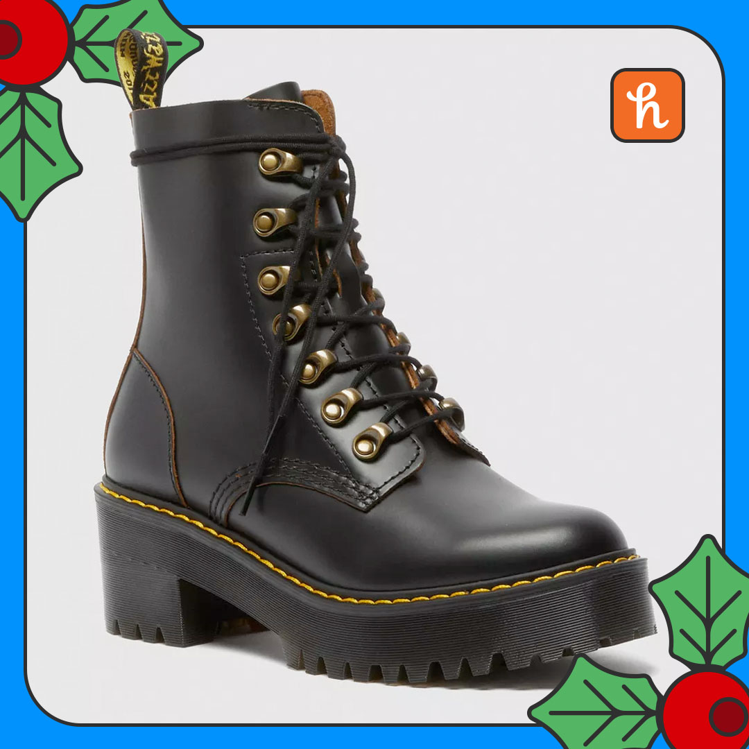 Dr. Marten Gift Guide Leona Womens Vintage Smooth Leather Heeled Boots