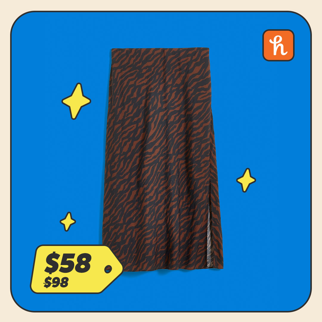 Animal print slip skirt 