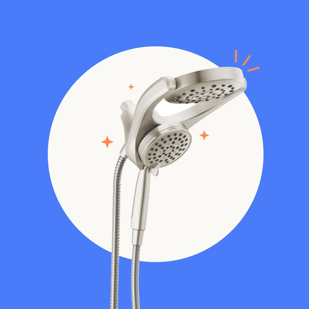 Spotshield Brushed Nickel 4-Spray Dual Shower Head
