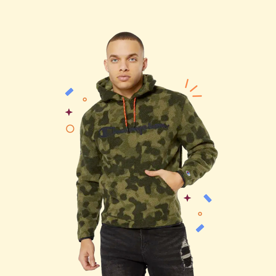 Rue21 champion camo print sherpa hoodie