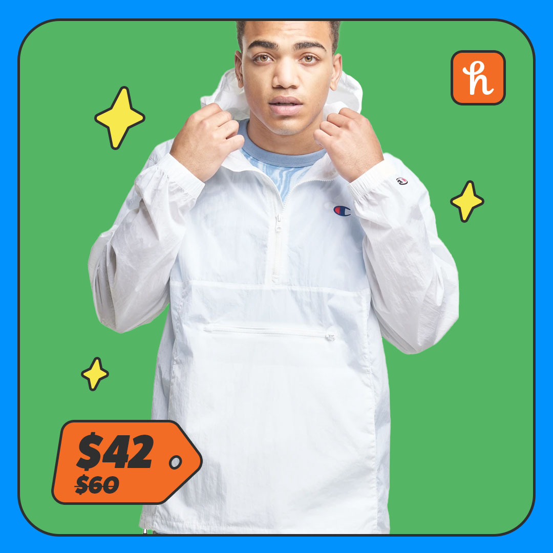 Packable white raincoat 