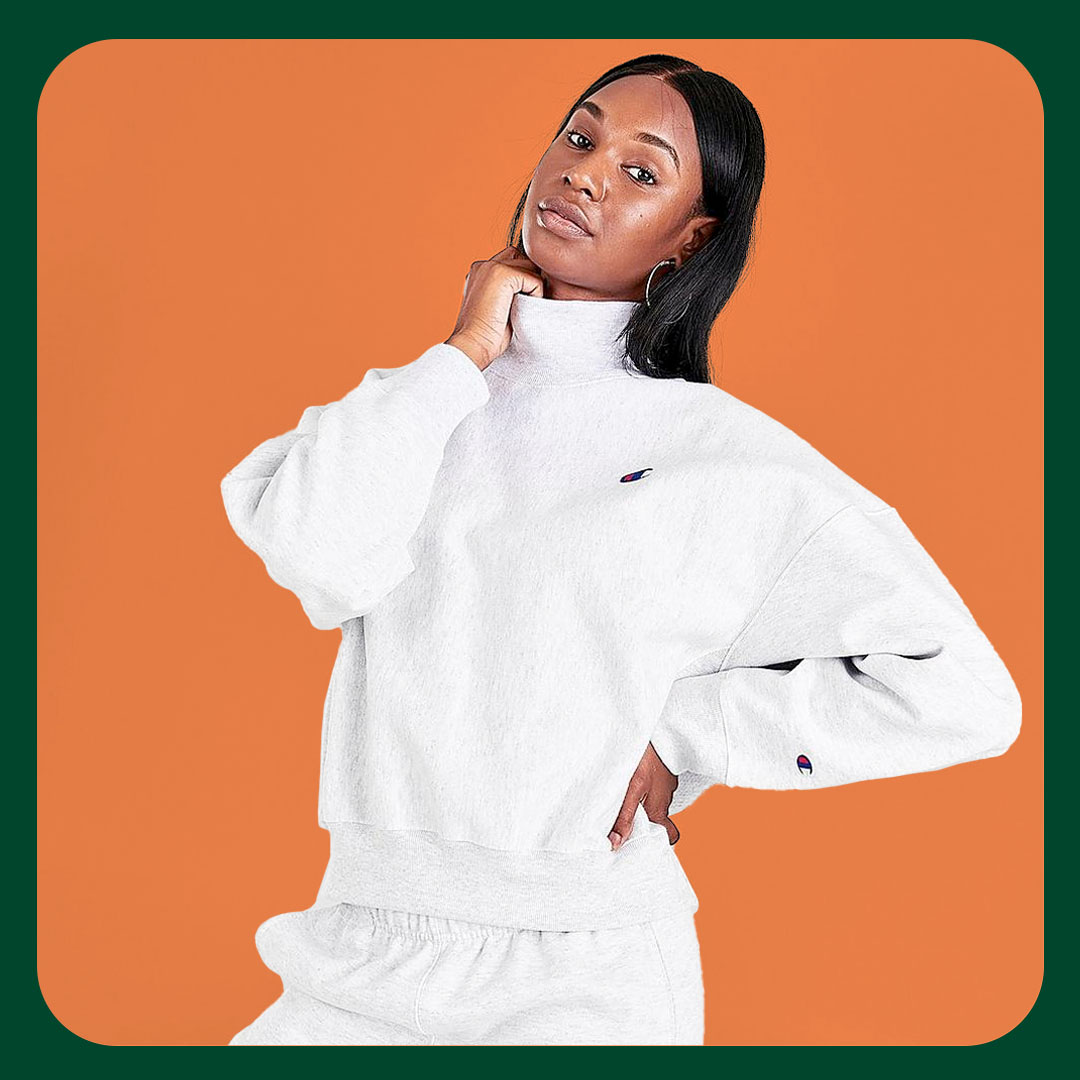 WOMEN'S CHAMPION BOYFRIEND MOCK NECK SWEATSHIRT