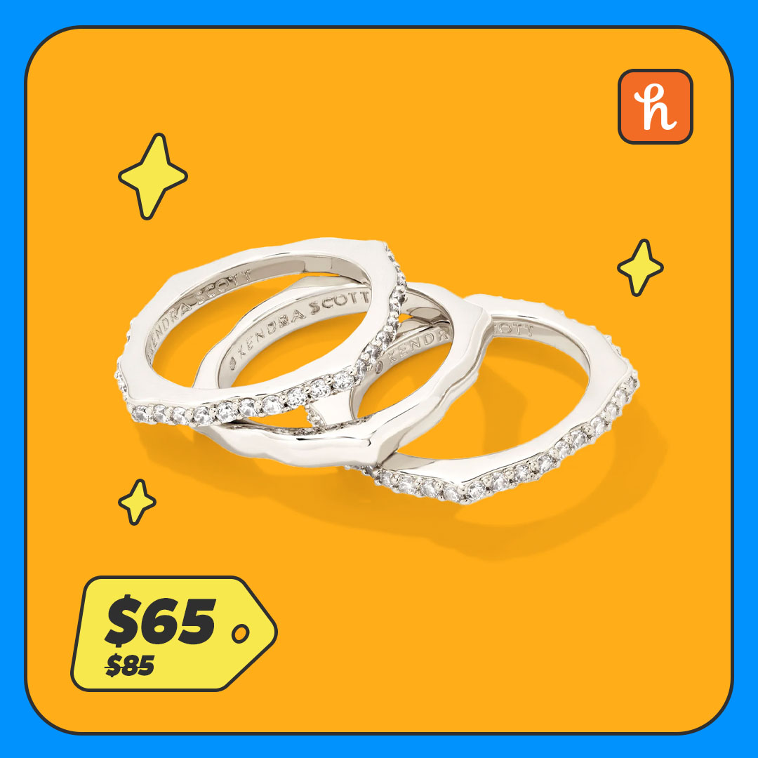 Kendra Scott Mallory Silver Ring Set in White Crystal